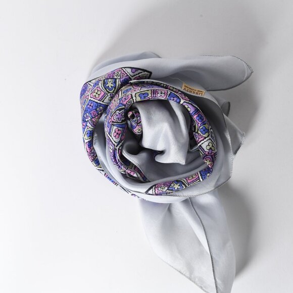 Vintage Liberty of London Pastel Geometric Silk Scarf Very Good Condition - Picture 2 of 3